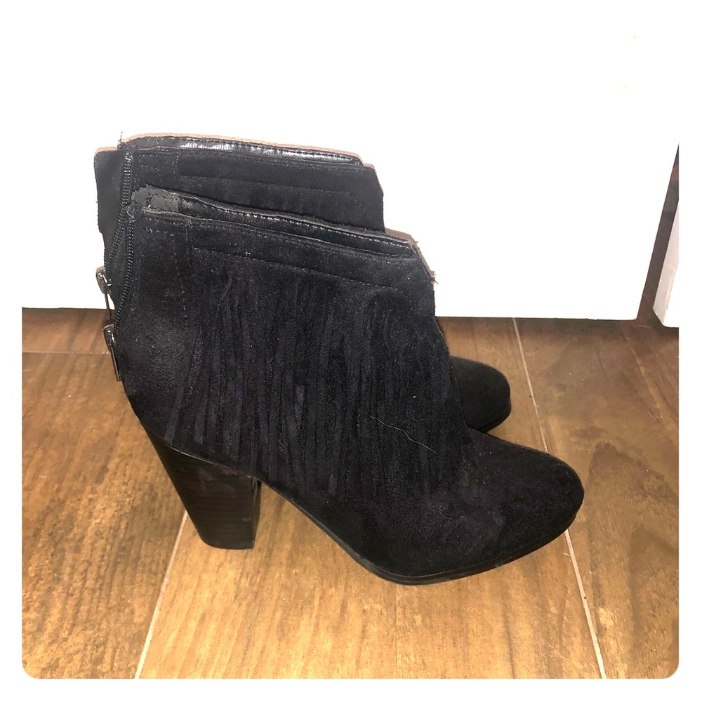 Black Fringe Booties!